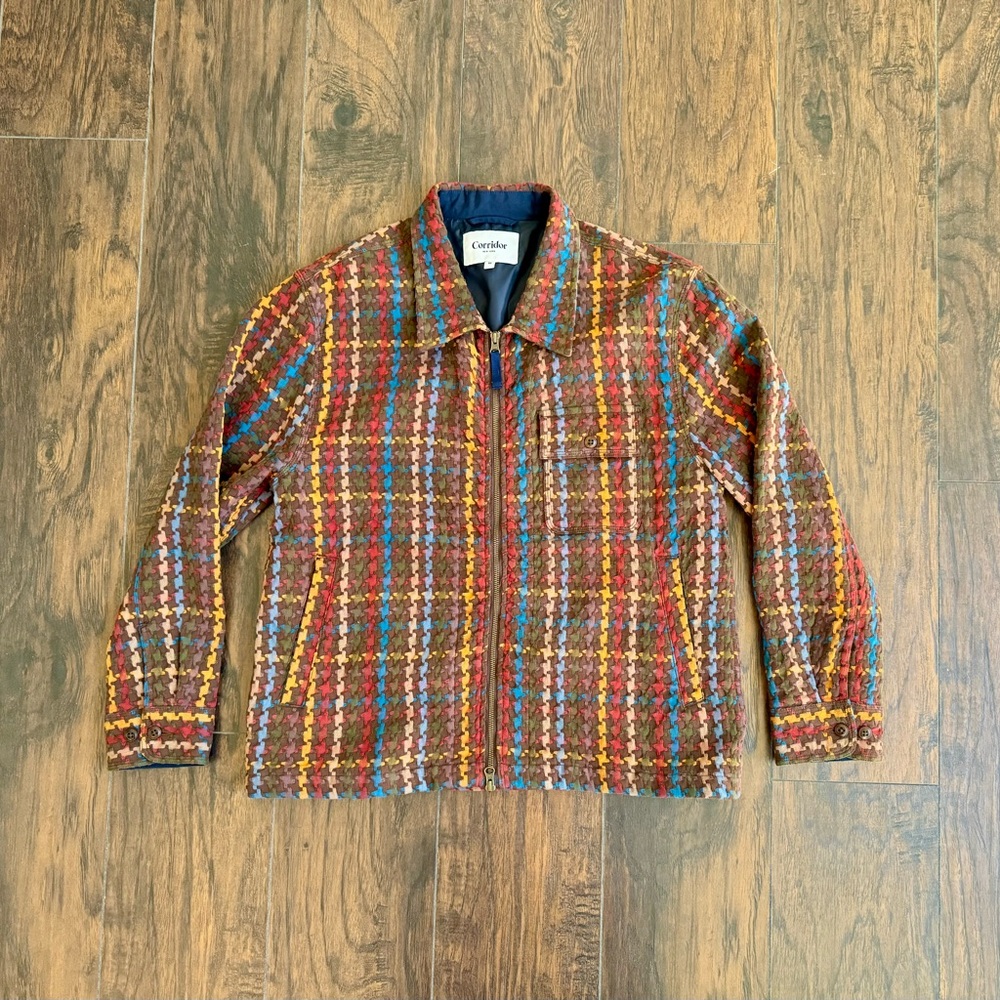 CORRIDOR ‘Rainbow Houndstooth Jacket’, size: medium.